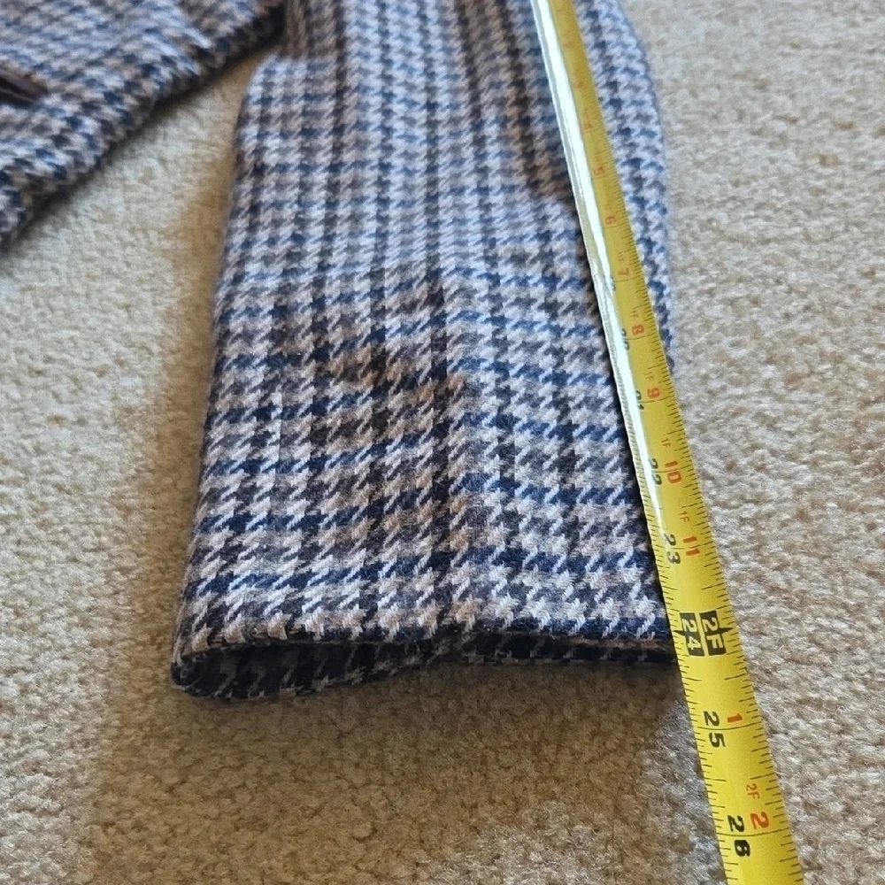 Veronica Beard Hudson Houndstooth Dickey Blazer Suede Elbows & Trim Sz 12 - Picture 15 of 16